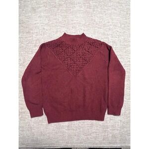 Little Co. by Lauren Conrad Girls 6 Sweater Burgundy Knit Lace Detail Pullover